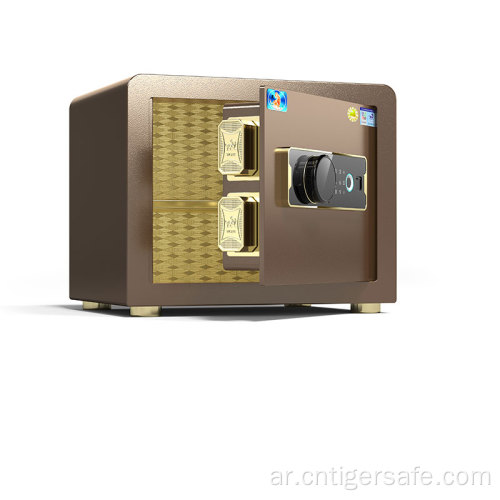 Tiger Safes Classic Series-Brown 25 سم قفل بصمة عالية